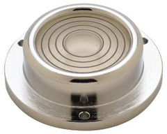 Geier & Bluhm, Inc. - 2-1/4 Inch Base Diameter x 0.69 Inch Overall Height, 4 Circles, Brass Bull's Eye Circular Level - 0.575 Inch Vial Diameter, 1-5/16 Inch Inner Diameter, 0.136 Inch Mounting Hole Diameter, 60 min Sensitivity, -40 to 165°F - Apex Tool & Supply