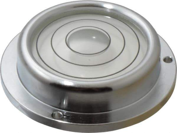 Geier & Bluhm, Inc. - 2-3/4 Inch Base Diameter x 0.69 Inch Overall Height, 3 Circles, Brass Bull's Eye Circular Level - 2-7/32 Inch Inner Diameter, 0.14 Inch Mounting Hole Diameter, 30 min Sensitivity, -40 to 150°F - Apex Tool & Supply
