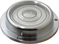 Geier & Bluhm, Inc. - 2-3/4 Inch Base Diameter x 0.69 Inch Overall Height, 3 Circles, Brass Bull's Eye Circular Level - 2-7/32 Inch Inner Diameter, 0.14 Inch Mounting Hole Diameter, 30 min Sensitivity, -40 to 150°F - Apex Tool & Supply