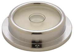 Geier & Bluhm, Inc. - 2-3/4 Inch Base Diameter x 0.69 Inch Overall Height, 1 Circle, Brass Bull's Eye Circular Level - 5/8 Inch Vial Diameter, 1-13/16 Inch Inner Diameter, 0.14 Inch Mounting Hole Diameter, 0.1 Inch Sensitivity, -40 to 150°F - Apex Tool & Supply