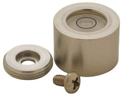 Geier & Bluhm, Inc. - 13/16 Inch Base Diameter x 0.56 Inch Overall Height, 1 Circle, Aluminum Bull's Eye Circular Level - 0.22 Inch Vial Diameter, 1/2 Inch Inner Diameter, 0.1 Inch Sensitivity, -40 to 150°F - Apex Tool & Supply