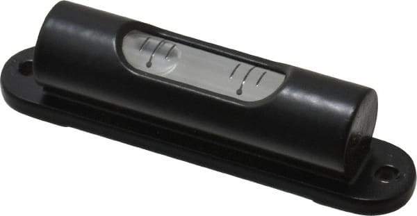 Geier & Bluhm, Inc. - 2-1/2 Inch Long, Horizontal, Brass, Plate Mounting, Tubular and Pocket Level - 2 mm Sensitivity, 5/8 Inch High/Diameter, Black Lacquer, 1 Vial - Apex Tool & Supply