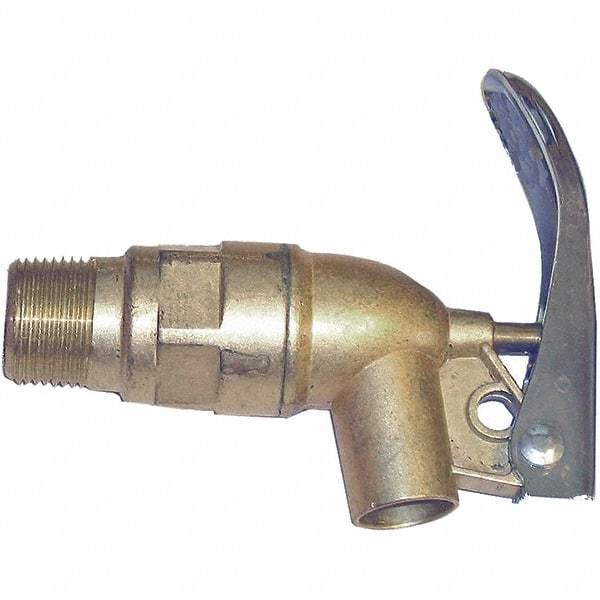 Wesco Industrial Products - 3/4" NPT Brass Rigid Drum Faucet - FM Approved, No Arrester, Self Closing, 5" Long Extension - Apex Tool & Supply
