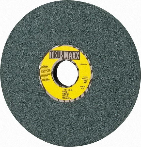 Tru-Maxx - 7" Diam x 1-1/4" Hole x 3/4" Thick, I Hardness, 100 Grit Surface Grinding Wheel - Silicon Carbide, Type 5, Fine Grade, 3,600 Max RPM, Vitrified Bond, One-Side Recess - Apex Tool & Supply