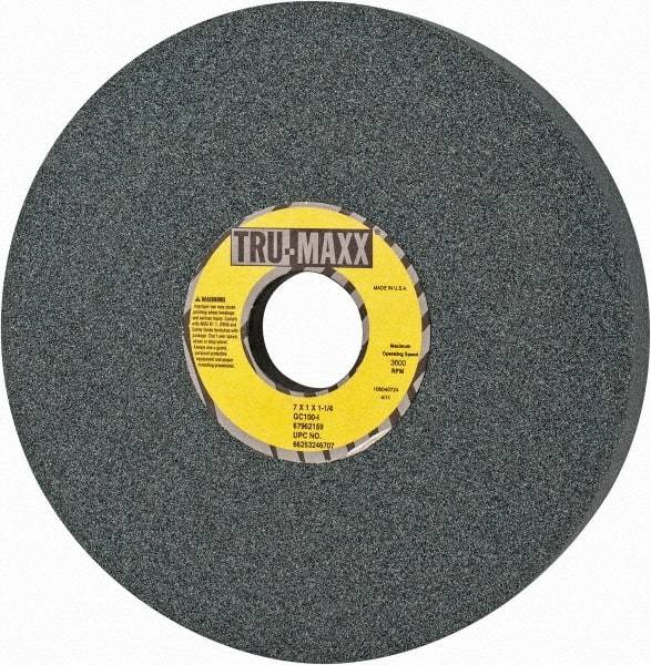 Tru-Maxx - 7" Diam x 1-1/4" Hole x 1" Thick, I Hardness, 100 Grit Surface Grinding Wheel - Silicon Carbide, Type 5, Fine Grade, 3,600 Max RPM, Vitrified Bond, One-Side Recess - Apex Tool & Supply