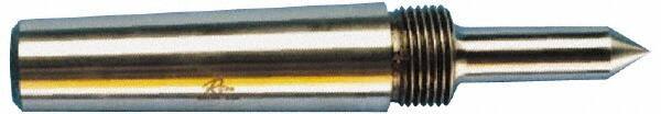 Riten - 1/2" Head Diam, Carbide-Tipped Steel Long Point Solid Dead Center - 3MT Morse Taper, 1/2" Point Diam, 2" Point Length, 2-5/8" OAL - Apex Tool & Supply