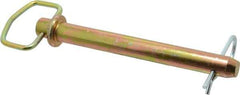 Made in USA - 7/8" Pin Diam, 8" Long, Zinc Plated Steel Pull Ring Hitch Pin - 7" Usable Length - Apex Tool & Supply