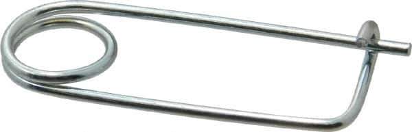 Made in USA - 1-11/16" Usable Length Spring Steel Standard Safety Pin - 2-3/4" OAL, 0.091" Wire Diam, 5/8" Inside Clearance, Zinc-Plated - Apex Tool & Supply