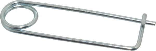 Made in USA - 2-13/16" Usable Length Spring Steel Standard Safety Pin - 4-3/8" OAL, 0.12" Wire Diam, 13/16" Inside Clearance, Zinc-Plated - Apex Tool & Supply