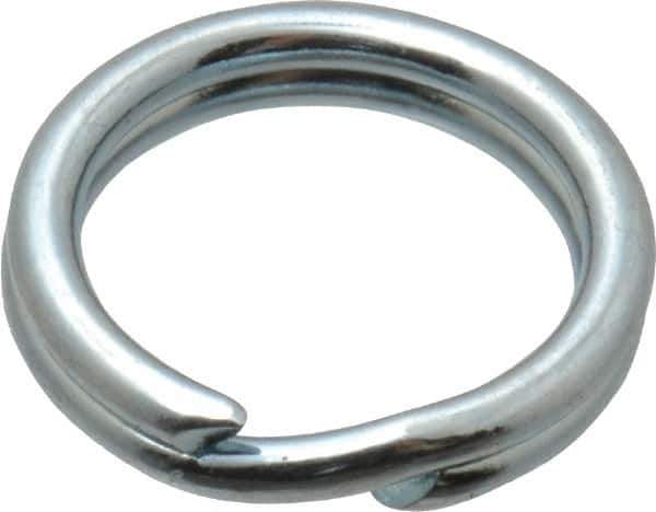 Made in USA - 0.328" ID, 0.43" OD, 0.074" Thick, Split Ring - Grade 2 Spring Steel, Zinc-Plated Finish - Apex Tool & Supply