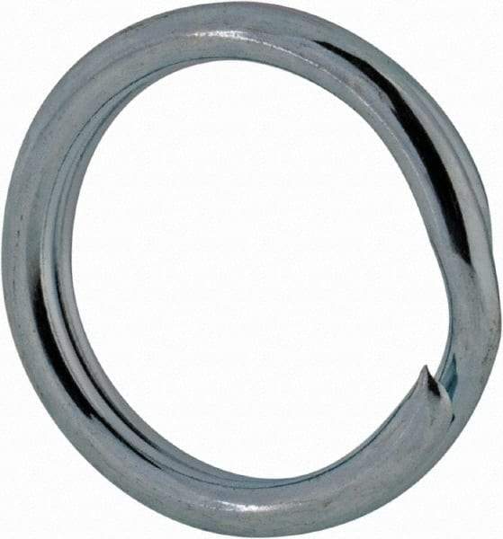 Made in USA - 0.382" ID, 0.484" OD, 0.074" Thick, Split Ring - Grade 2 Spring Steel, Zinc-Plated Finish - Apex Tool & Supply