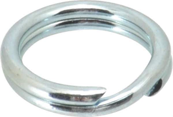 Made in USA - 0.46" ID, 0.604" OD, 0.105" Thick, Split Ring - Grade 2 Spring Steel, Zinc-Plated Finish - Apex Tool & Supply
