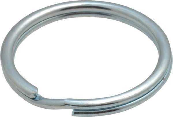 Made in USA - 0.932" ID, 1.1" OD, 0.11" Thick, Split Ring - Grade 2 Spring Steel, Zinc-Plated Finish - Apex Tool & Supply