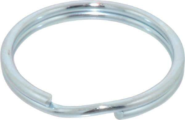 Made in USA - 1.06" ID, 1-1/4" OD, 0.13" Thick, Split Ring - Grade 2 Spring Steel, Zinc-Plated Finish - Apex Tool & Supply