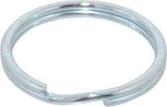 Made in USA - 1.06" ID, 1-1/4" OD, 0.13" Thick, Split Ring - Grade 2 Spring Steel, Zinc-Plated Finish - Apex Tool & Supply