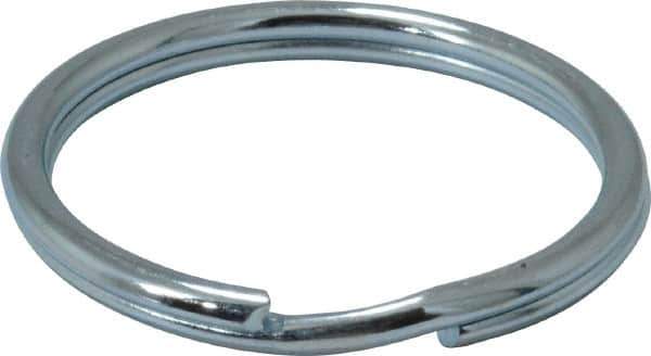 Made in USA - 1.264" ID, 1.48" OD, 0.142" Thick, Split Ring - Grade 2 Spring Steel, Zinc-Plated Finish - Apex Tool & Supply