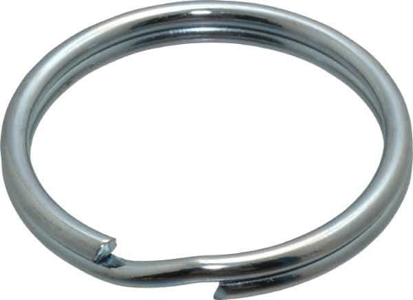 Made in USA - 1.396" ID, 1.64" OD, 0.168" Thick, Split Ring - Grade 2 Spring Steel, Zinc-Plated Finish - Apex Tool & Supply