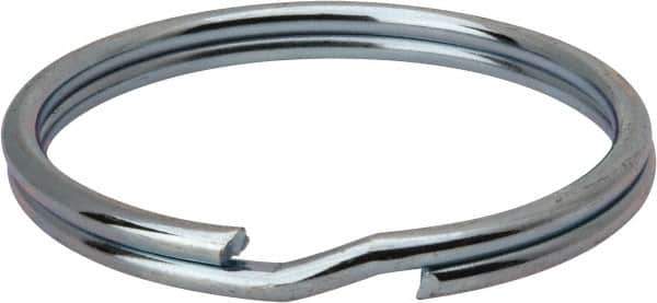 Made in USA - 1.635" ID, 1.865" OD, 0.175" Thick, Split Ring - Grade 2 Spring Steel, Zinc-Plated Finish - Apex Tool & Supply
