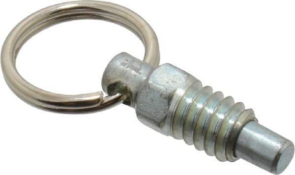 Gibraltar - 1/4-20, 0.31" Thread Length, 0.16" Plunger Diam, 0.19" Plunger Projection, 0.5 Lb Init to 2 Lb Final End Force, Steel Pull Ring Plunger - 0.31" Len Under Head, 0.44" Body Len, 0.62" Ring Diam, 0.62" Plunger Len, 1/4" Hex, 0.18" Head Height - Apex Tool & Supply