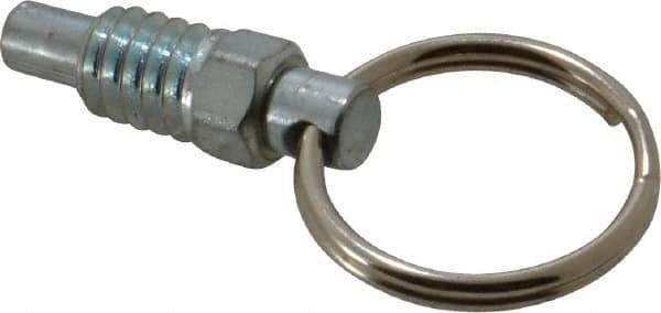 Gibraltar - 1/4-20, 0.31" Thread Length, 0.16" Plunger Diam, 0.19" Plunger Projection, 0.5 Lb Init to 2 Lb Final End Force, Steel Pull Ring Plunger - 0.31" Len Under Head, 0.44" Body Len, 3/4" Ring Diam, 0.62" Plunger Len, 1/4" Hex, 0.18" Head Height - Apex Tool & Supply