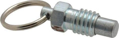 Gibraltar - 3/8-16, 0.31" Thread Length, 1/4" Plunger Diam, 0.28" Plunger Projection, 0.75 Lb Init to 3 Lb Final End Force, Steel Pull Ring Plunger - 0.44" Len Under Head, 0.63" Body Len, 3/4" Ring Diam, 0.82" Plunger Len, 0.38" Hex, 0.19" Head Height - Apex Tool & Supply