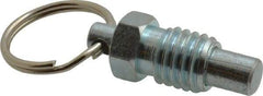 Gibraltar - 1/2-13, 0.43" Thread Length, 0.31" Plunger Diam, 0.38" Plunger Projection, 1 Lb Init to 4 Lb Final End Force, Steel Pull Ring Plunger - 0.56" Len Under Head, 0.81" Body Len, 1" Ring Diam, 1.06" Plunger Len, 1/2" Hex, 1/4" Head Height - Apex Tool & Supply