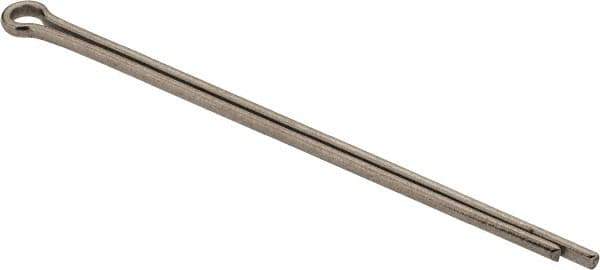 Made in USA - 3/32" Diam x 2-1/2" Long Extended Prong Cotter Pin - Grade 18-8, Uncoated, Stainless Steel - Apex Tool & Supply