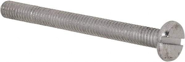 Value Collection - M3x0.50, 30mm Length Under Head Slotted Drive Machine Screw - Pan Head, Grade 4.8 Steel, Zinc-Plated Finish, Without Washer - Apex Tool & Supply