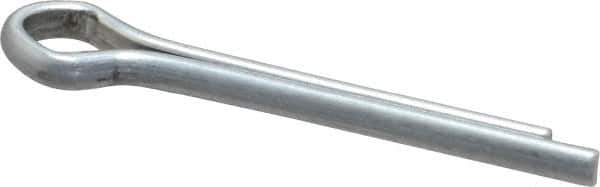 Made in USA - 1/8" Diam x 1" Long Extended Prong Cotter Pin - Grade 2, Zinc-Plated, Steel - Apex Tool & Supply