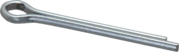 Made in USA - 1/8" Diam x 1-1/4" Long Extended Prong Cotter Pin - Grade 2, Zinc-Plated, Steel - Apex Tool & Supply