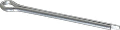 Made in USA - 1/8" Diam x 1-3/4" Long Extended Prong Cotter Pin - Grade 2, Zinc-Plated, Steel - Apex Tool & Supply
