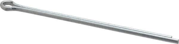 Made in USA - 1/8" Diam x 3" Long Extended Prong Cotter Pin - Grade 2, Zinc-Plated, Steel - Apex Tool & Supply