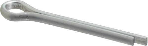 Made in USA - 5/32" Diam x 1-1/4" Long Extended Prong Cotter Pin - Grade 2, Zinc-Plated, Steel - Apex Tool & Supply