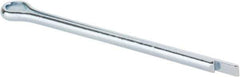 Made in USA - 5/32" Diam x 2-1/2" Long Extended Prong Cotter Pin - Grade 2, Zinc-Plated, Steel - Apex Tool & Supply