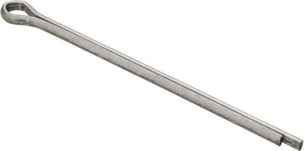 Made in USA - 5/32" Diam x 3" Long Extended Prong Cotter Pin - Grade 2, Zinc-Plated, Steel - Apex Tool & Supply