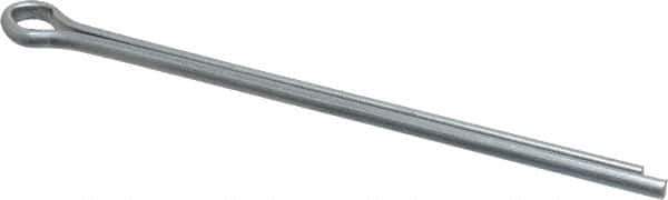Made in USA - 3/16" Diam x 4" Long Extended Prong Cotter Pin - Grade 2, Zinc-Plated, Steel - Apex Tool & Supply