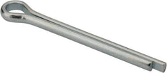 Made in USA - 3/8" Diam x 3-1/2" Long Extended Prong Cotter Pin - Grade 2, Zinc-Plated, Steel - Apex Tool & Supply