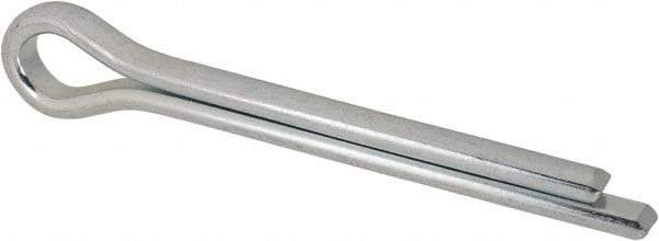 Made in USA - 1/2" Diam x 4" Long Extended Prong Cotter Pin - Grade 2, Zinc-Plated, Steel - Apex Tool & Supply