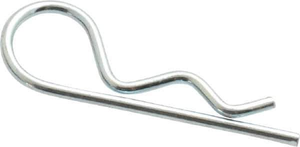 Made in USA - 3/16 to 1/4" Shaft Diam, 15/16" Long, 0.042" Wire Diam, Hair Pin Cotter - Grade 2 Spring Steel, Zinc-Plated Finish - Apex Tool & Supply