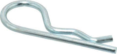 Made in USA - 5/8 to 3/4" Shaft Diam, 2-11/16" Long, 0.148" Wire Diam, Hair Pin Cotter - Grade 2 Spring Steel, Zinc-Plated Finish - Apex Tool & Supply