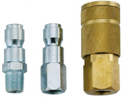 Value Collection - 3 Piece 1/4" Body 1/4 NPT 145 psi Tru-Flate Automotive Pneumatic Coupling Plug Set - Apex Tool & Supply