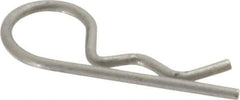 Made in USA - 1/8" Max Shaft Diam, 19/32" Long, 0.03" Wire Diam, Hair Pin Cotter - Grades 302 & 18-8 Stainless Steel - Apex Tool & Supply