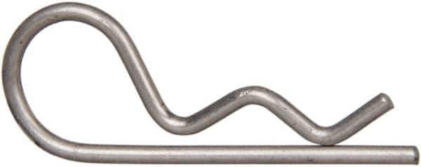 Made in USA - 3/16 to 1/4" Shaft Diam, 15/16" Long, 0.042" Wire Diam, Hair Pin Cotter - Grades 302 & 18-8 Stainless Steel - Apex Tool & Supply