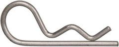 Made in USA - 3/16 to 1/4" Shaft Diam, 15/16" Long, 0.042" Wire Diam, Hair Pin Cotter - Grades 302 & 18-8 Stainless Steel - Apex Tool & Supply