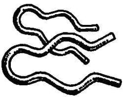 Made in USA - 17/32" Groove, 1-1/2" Long, Stainless Steel Hair Pin Clip - 0.087" Clip Diam, 5/8" Shaft Diam, Grade 18-8 - Apex Tool & Supply