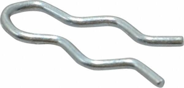 Made in USA - 9/64" Groove, 1/2" Long, Zinc-Plated Spring Steel Hair Pin Clip - 0.031" Clip Diam, 3/16" Shaft Diam, Grade 2 - Apex Tool & Supply
