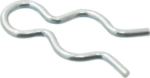 Made in USA - 7/32" Groove, 5/8" Long, Zinc-Plated Spring Steel Hair Pin Clip - 0.033" Clip Diam, 1/4" Shaft Diam, Grade 2 - Apex Tool & Supply
