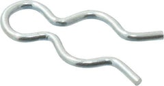 Made in USA - 7/32" Groove, 5/8" Long, Zinc-Plated Spring Steel Hair Pin Clip - 0.033" Clip Diam, 1/4" Shaft Diam, Grade 2 - Apex Tool & Supply