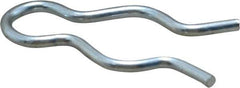 Made in USA - 17/32" Groove, 1-1/2" Long, Zinc-Plated Spring Steel Hair Pin Clip - 0.087" Clip Diam, 5/8" Shaft Diam, Grade 2 - Apex Tool & Supply