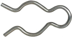 Made in USA - 25/32" Groove, 2-5/64" Long, Zinc-Plated Spring Steel Hair Pin Clip - 0.105" Clip Diam, 7/8" Shaft Diam, Grade 2 - Apex Tool & Supply